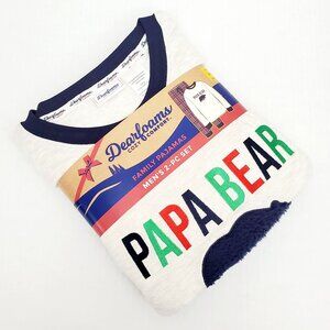 DEARFOAMS Cozy Comfort PAPA BEAR Mens Size Large / L Plaid Pajamas Sleepwear Set